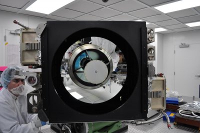 September launch: The Cloud-Aerosol Transport System (CATS) instrument shown here uses three-wavelength lasers to extend satellite observations of small particles in the atmosphere. CATS is set to launch on a SpaceX resupply flight to the space station.