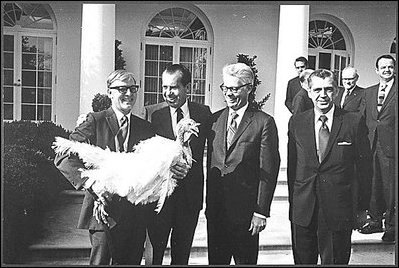 President Richard Nixon received a turkey. Image: National Archives.