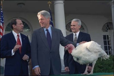 President Bill Clinton attended the turkey presentation. Image: White House Historical Association. 