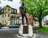 Massasoit is remembered with this Plymouth, Mass., memorial.