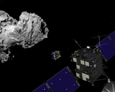 How planets and moons are named Artist's conception: The Rosetta orbiter deploying the Philae lander to comet 67P/Churyumov–Gerasimenko. (Image is not to scale.) Image: ESA.
