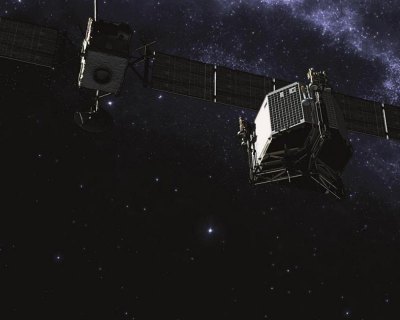 Artist's concept of Rosetta spacecraft and lander. Image: ESA.