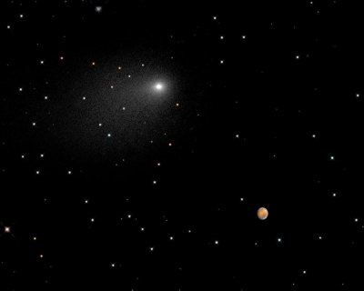NASA In Brief -- Hubble captures comet flyby Hubble's composite of the flyby. Image: NASA.