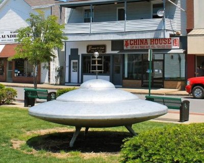 The Martians have landed -- or maybe not. Either way, the borough of Mars embraces its quirky name. Image: Jon Dawson, provided by NASA.