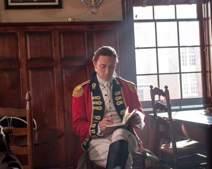 John André, melancholy spymaster JJ Feild portrays John André, British spymaster.