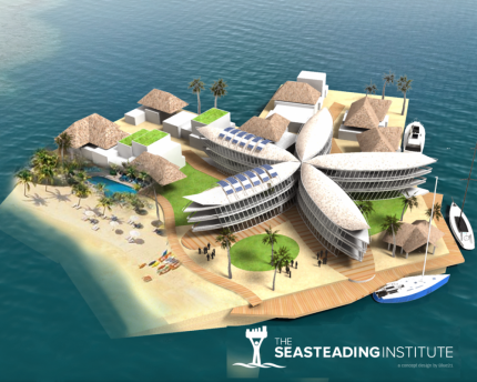 New breed of homesteaders look to the sea The Seasteading Institute's concept of a floating city.