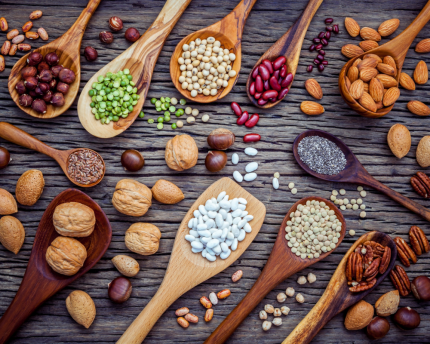 Legumes and nuts are rich in nutrients. 